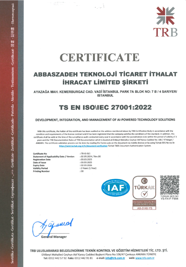 ISO/IEC 27001:2022 | Evimistanbul Group