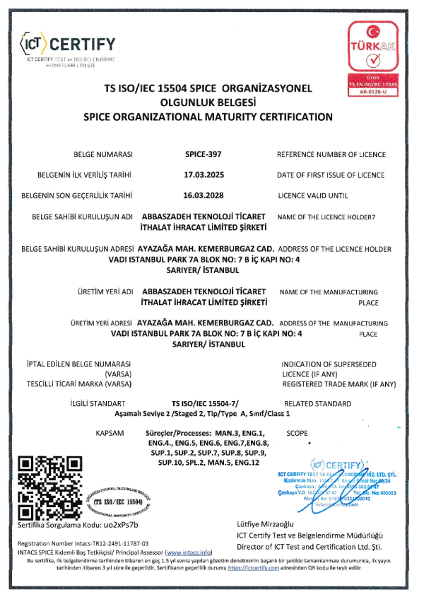 TS ISO/IEC 15504 SPICE | Evimistanbul Group